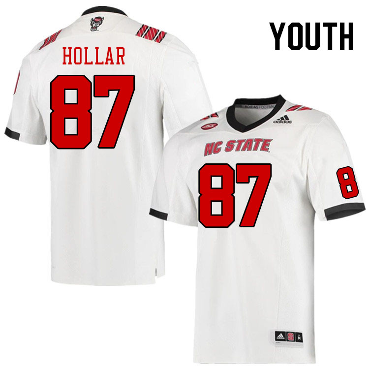 Youth #87 Jayden Hollar NC State Wolfpack College Football Jerseys Stitched Sale-White